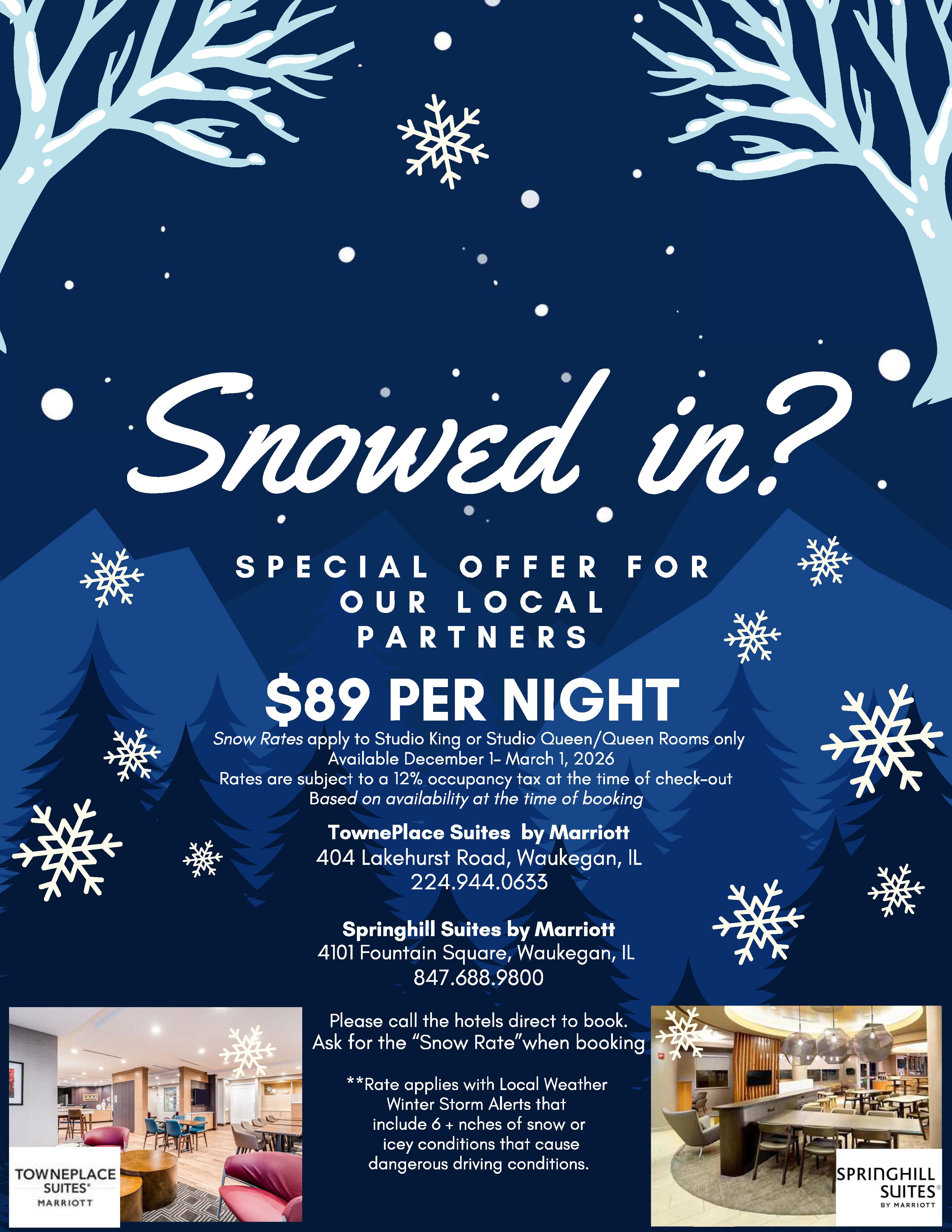 Winter Snow Rate Offer at SpringHill Suites Waukegan